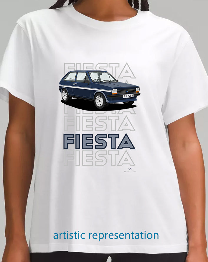Ford Fiesta Mk1 S in Blue T Shirt