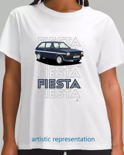 Ford Fiesta Mk1 S in Blue T Shirt