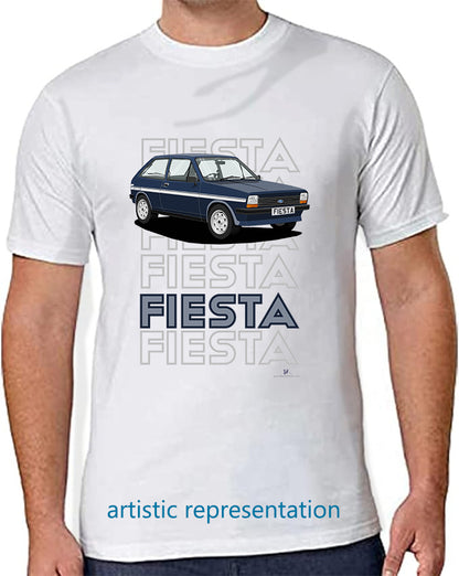 Ford Fiesta Mk1 S in Blue T Shirt