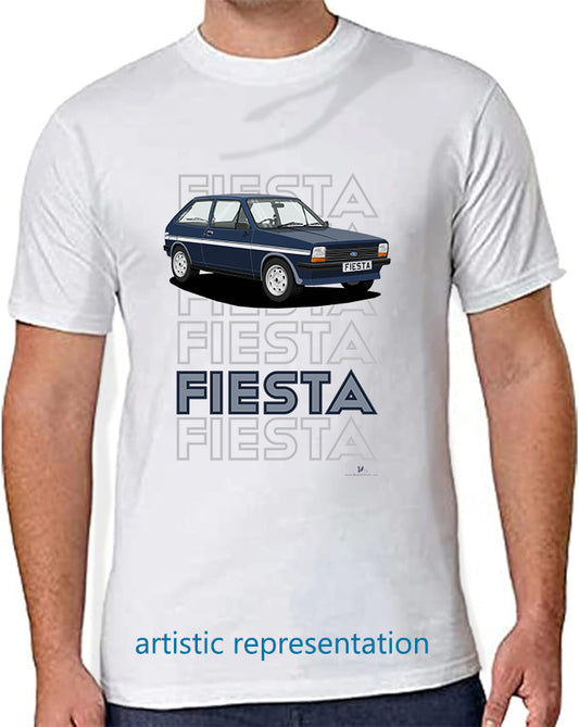 Ford Fiesta Mk1 S in Blue T Shirt