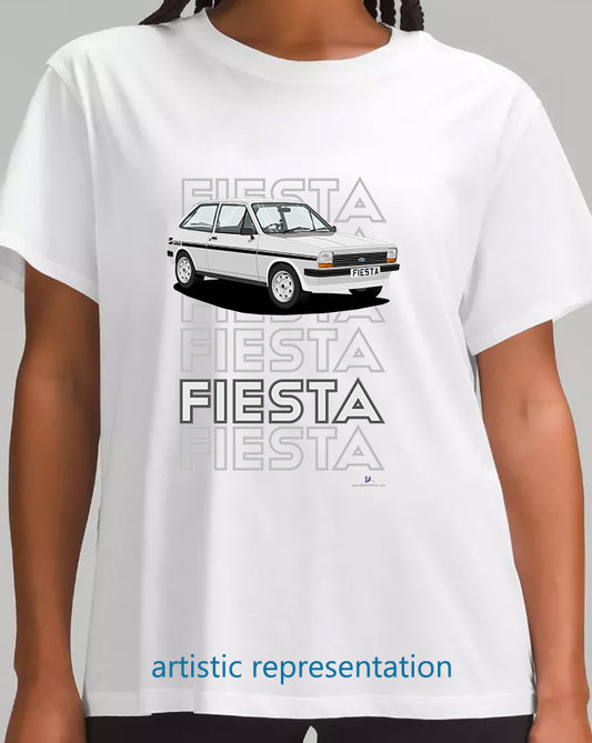 Ford Fiesta Mk1 S in Silver & Black T Shirt