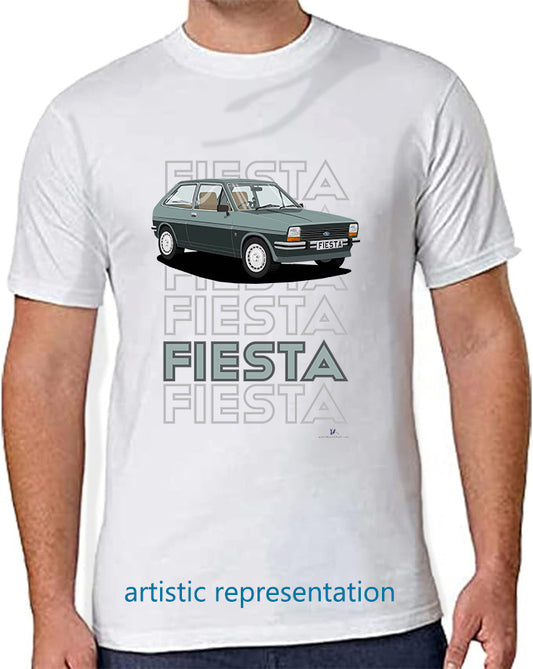 Ford Fiesta Mk1 Ghia in Dark Green T Shirt