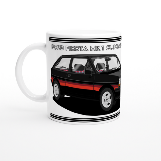 Ford Fiesta Mk1 SuperSport in Black Art Mug