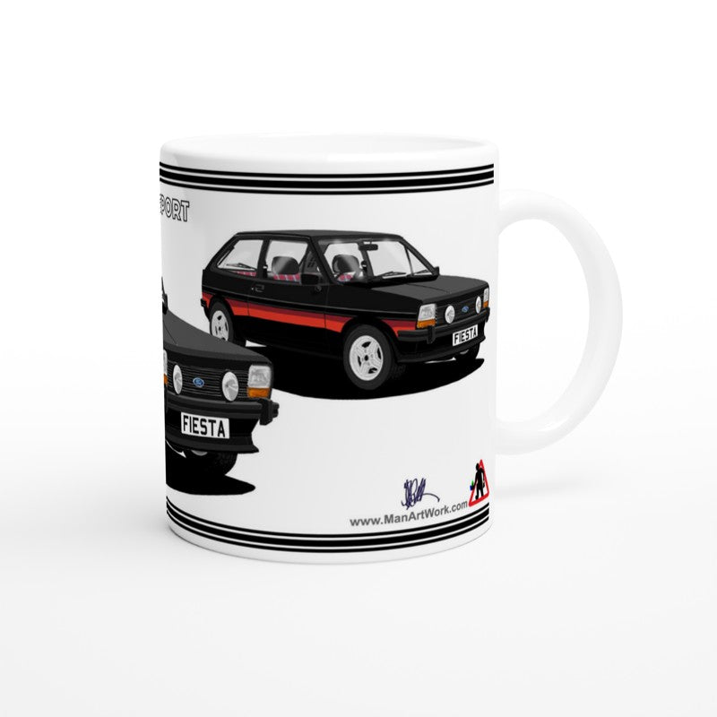 Ford Fiesta Mk1 SuperSport in Black Art Mug