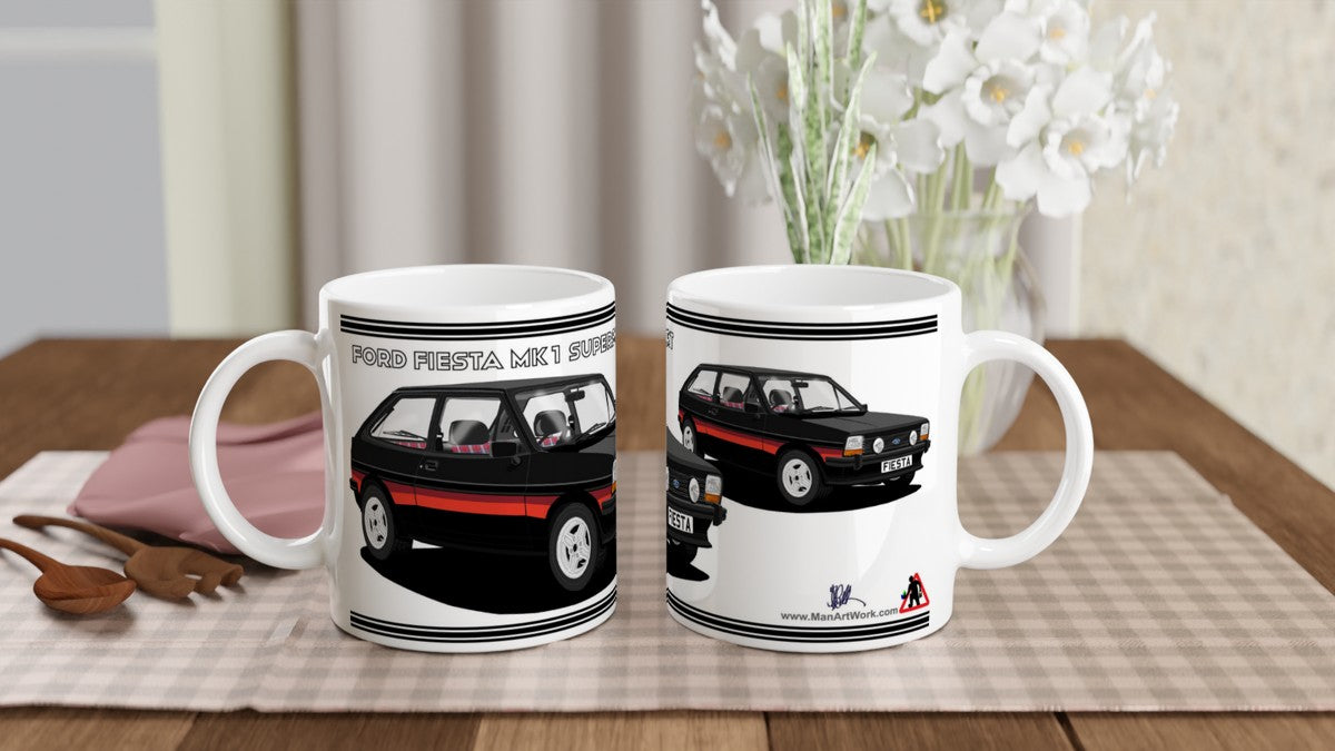 Ford Fiesta Mk1 SuperSport in Black Art Mug