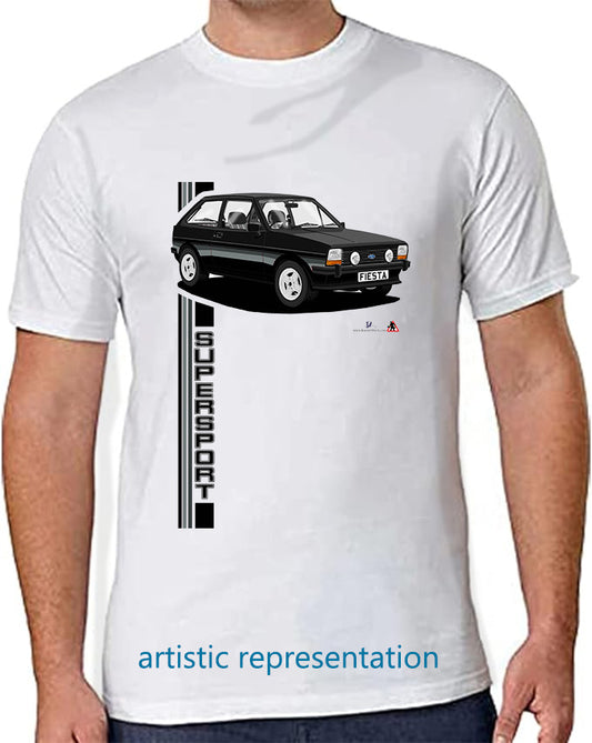 Ford Fiesta Mk1 SuperSport in Black & Gray T Shirt