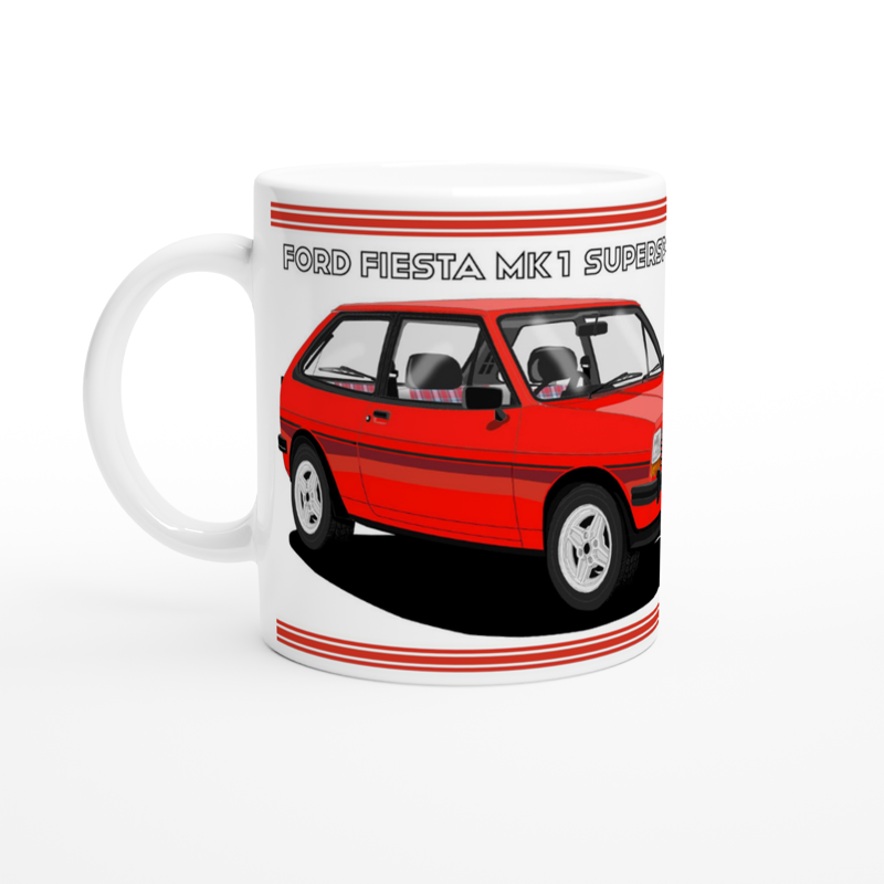 Ford Fiesta Mk1 SuperSport in Red Art Mug