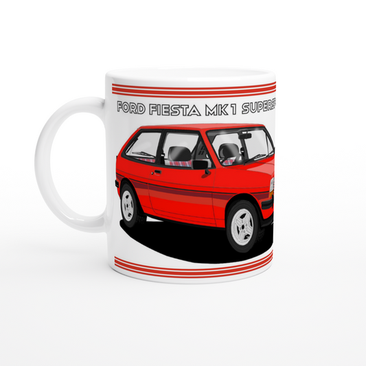 Ford Fiesta Mk1 SuperSport in Red Art Mug