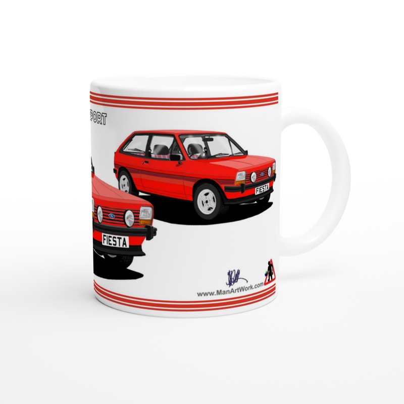 Ford Fiesta Mk1 SuperSport in Red Art Mug