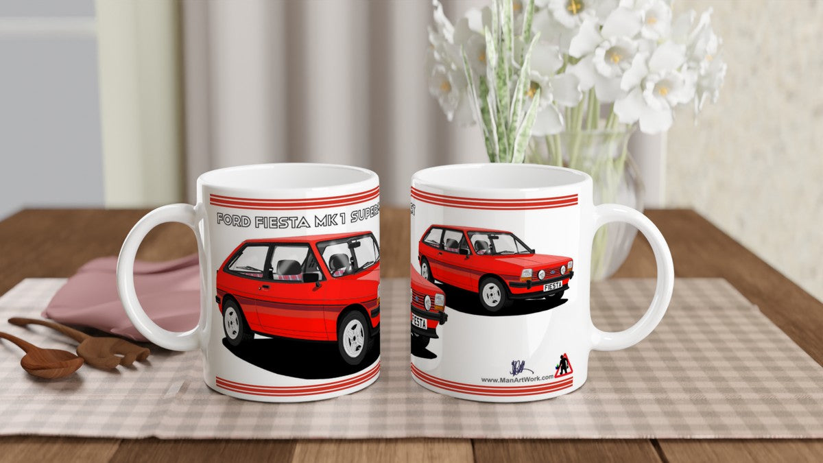 Ford Fiesta Mk1 SuperSport in Red Art Mug