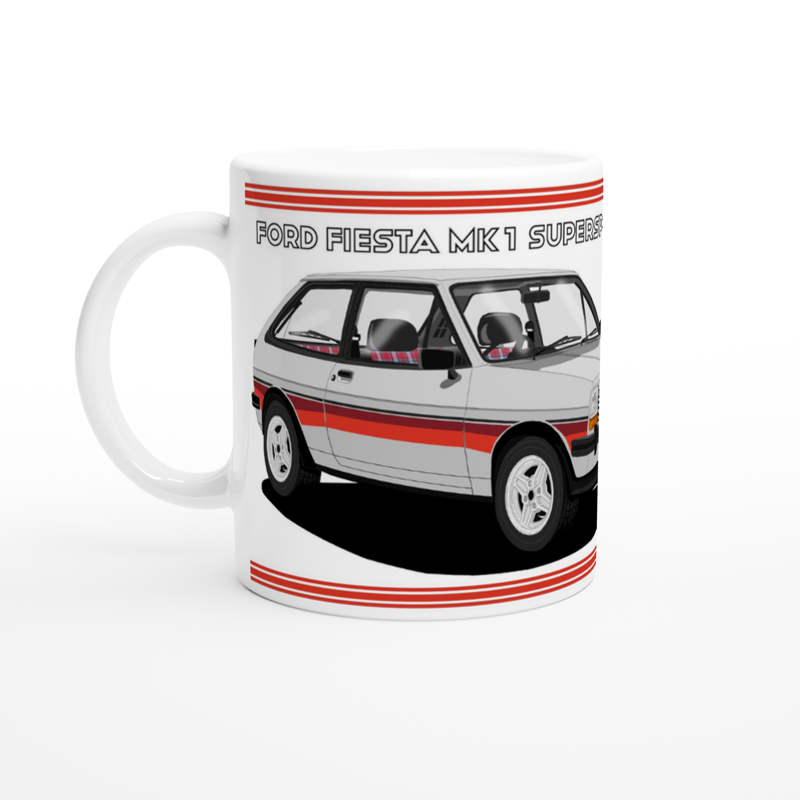 Ford Fiesta Mk1 SuperSport in Silver Art Mug