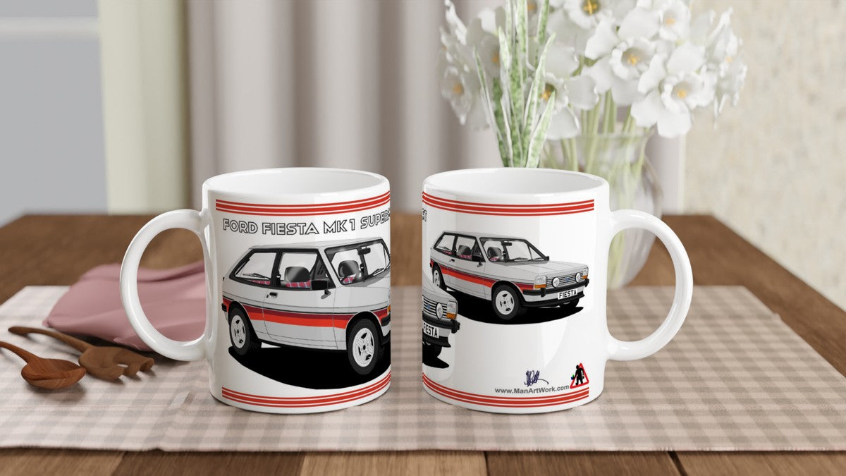 Ford Fiesta Mk1 SuperSport in Silver Art Mug