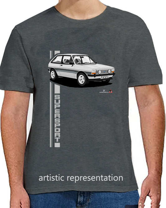 Ford Fiesta Mk1 SuperSport in Silver & Gray T Shirt