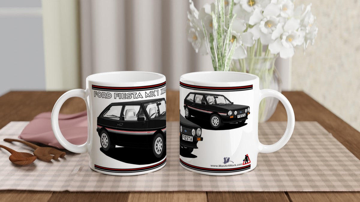 Ford Fiesta MK1 XR2 in Black Art Car Mug