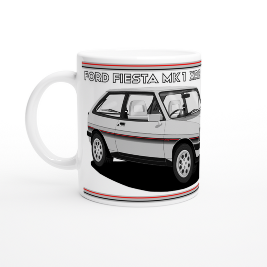 Ford Fiesta MK1 XR2 in Silver Art Car Mug