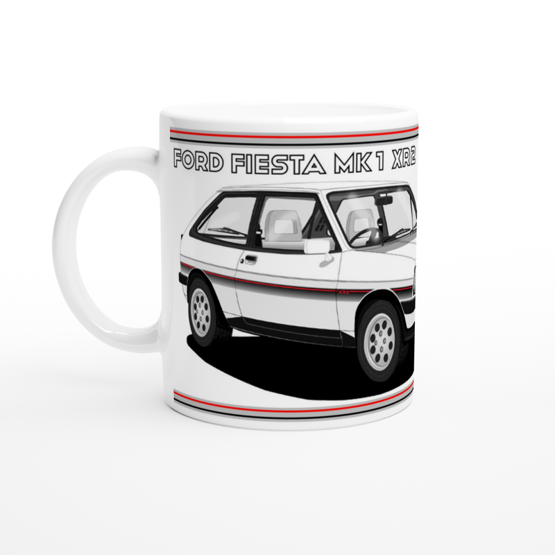 Ford Fiesta MK1 XR2 in White Art Car Mug