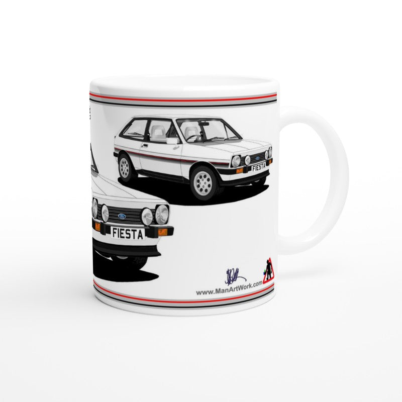 Ford Fiesta MK1 XR2 in White Art Car Mug