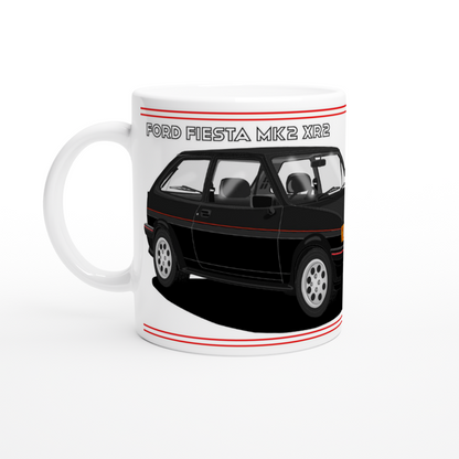 Ford Fiesta Mk2 XR2 in Black Art Mug