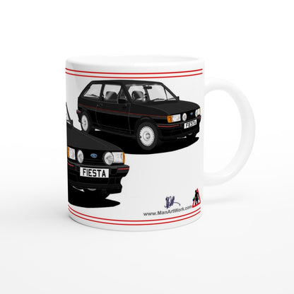 Ford Fiesta Mk2 XR2 in Black Art Mug