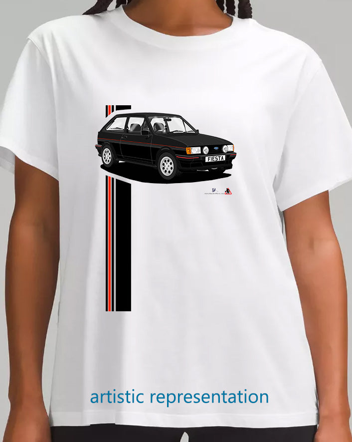 Ford Fiesta Mk2 XR2 in Black with Pepperpots T Shirt