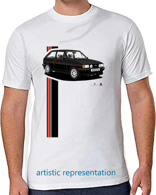 Ford Fiesta Mk2 XR2 in Black with Pepperpots T Shirt