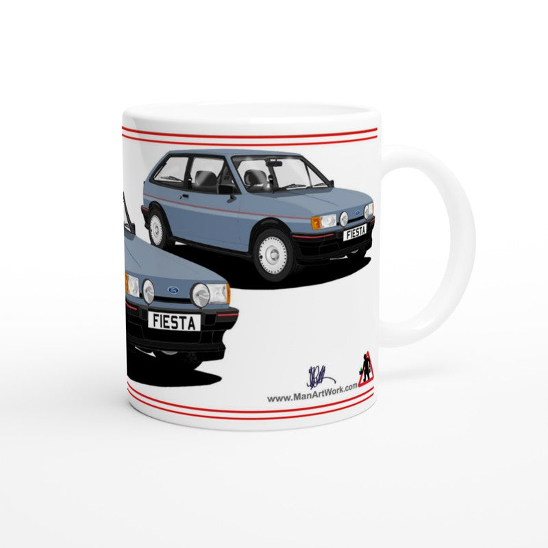 Ford Fiesta Mk2 XR2 in Blue Art Mug