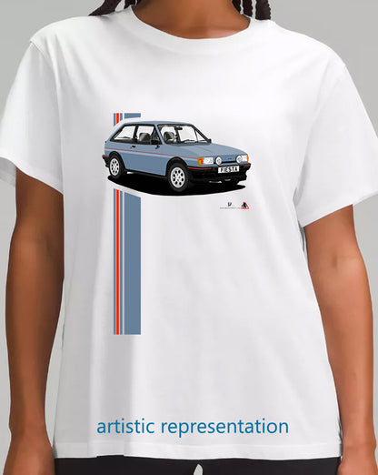 Ford Fiesta Mk2 XR2 in Blue with Pepperpots T Shirt