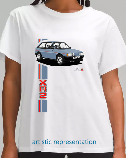 Ford Fiesta Mk2 XR2 in Blue with Pepperpots T Shirt