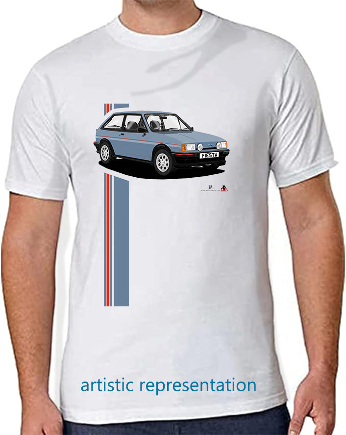 Ford Fiesta Mk2 XR2 in Blue with Pepperpots T Shirt