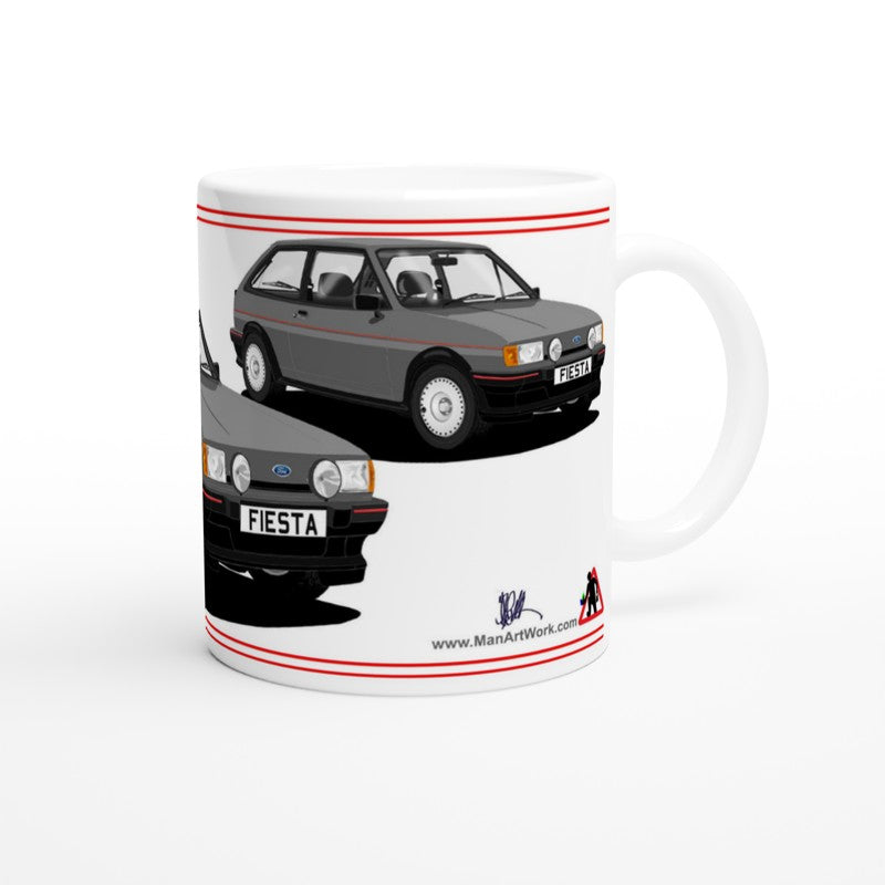 Ford Fiesta Mk2 XR2 in Grey Art Mug