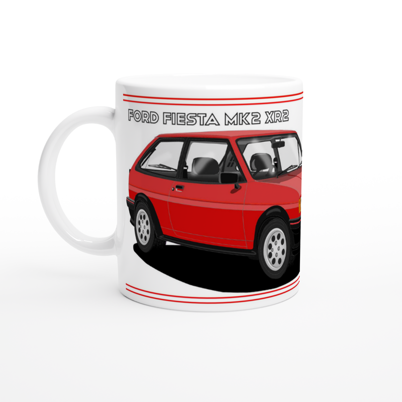 Ford Fiesta Mk2 XR2 in Red Art Mug