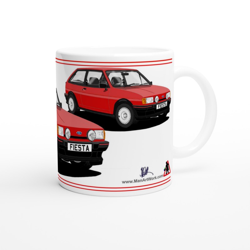 Ford Fiesta Mk2 XR2 in Red Art Mug