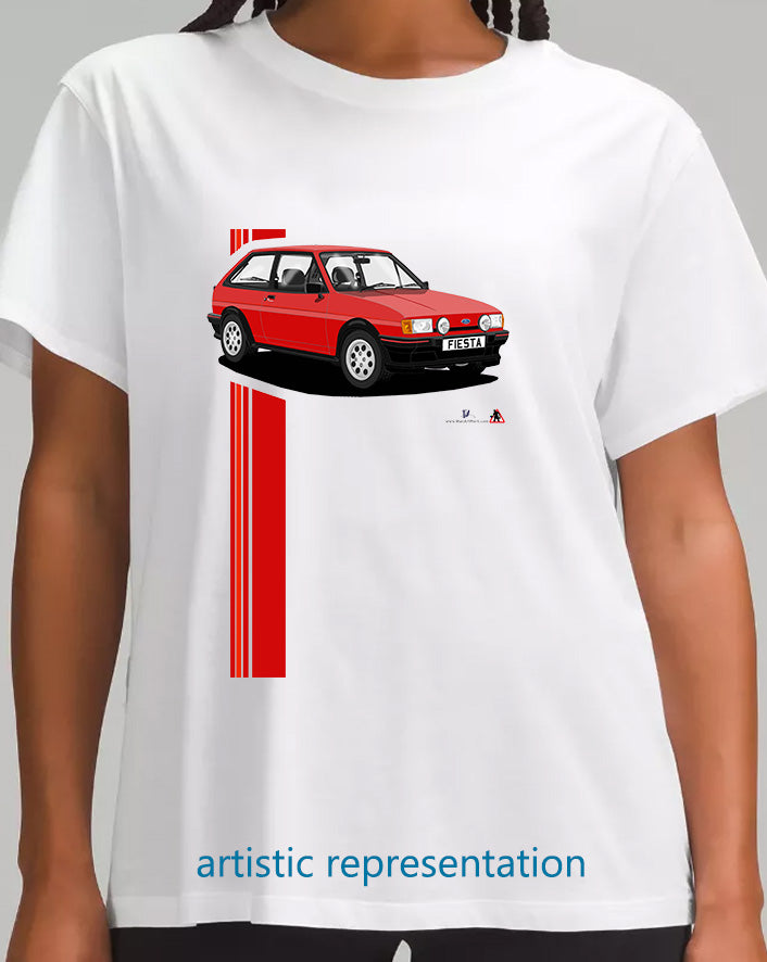 Ford Fiesta Mk2 XR2 in Red with Pepperpots T Shirt