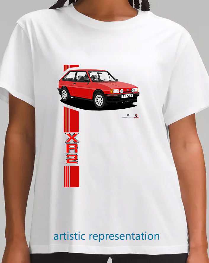 Ford Fiesta Mk2 XR2 in Red with Pepperpots T Shirt