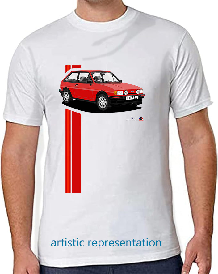 Ford Fiesta Mk2 XR2 in Red with Pepperpots T Shirt