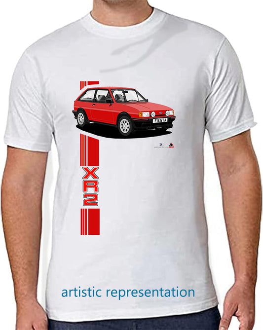 Ford Fiesta Mk2 XR2 in Red with Pepperpots T Shirt