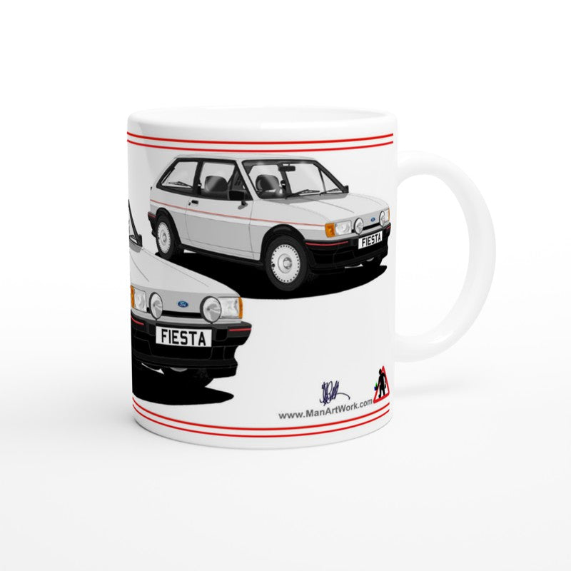 Ford Fiesta Mk2 XR2 in Silver Art Mug