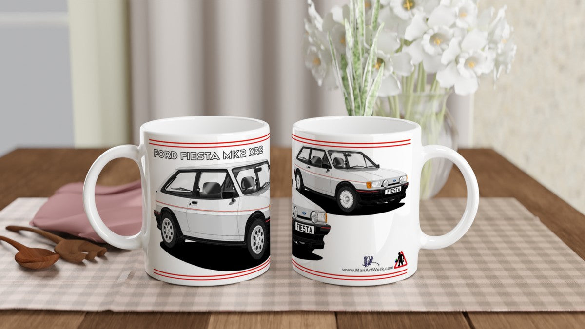 Ford Fiesta Mk2 XR2 in Silver Art Mug