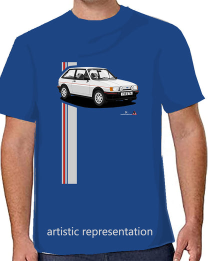 Ford Fiesta Mk2 XR2 in Silver with Pepperpots T Shirt