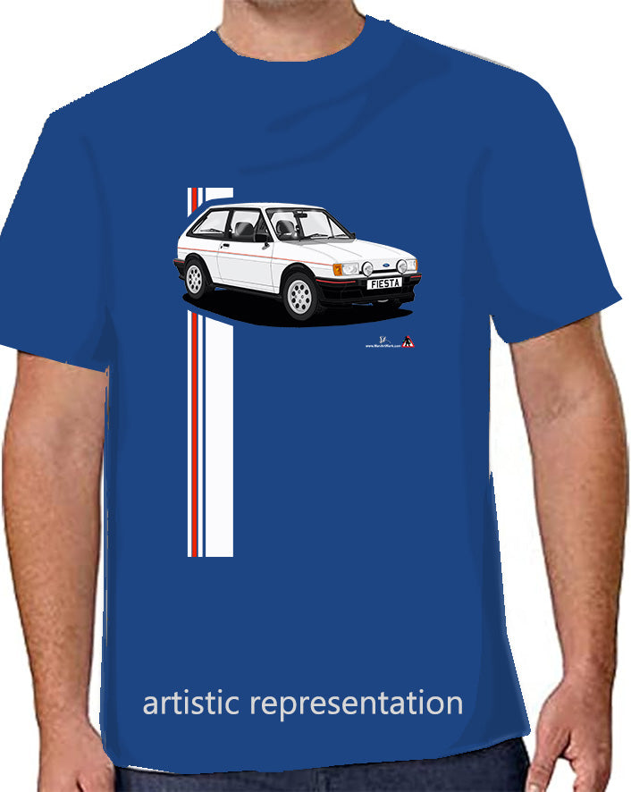 Ford Fiesta Mk2 XR2 in White with Pepperpots T Shirt