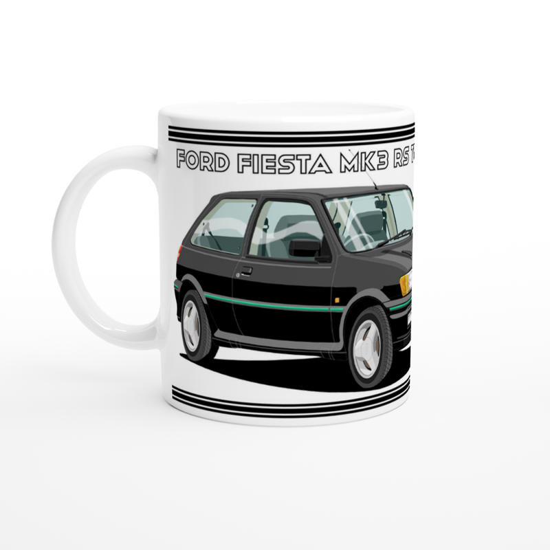 Ford Fiesta Mk3 RS Turbo in Black Art Mug