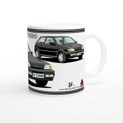 Ford Fiesta Mk3 RS Turbo in Black Art Mug