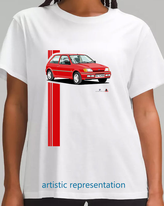 Ford Fiesta Mk3 RS Turbo in Red T Shirt