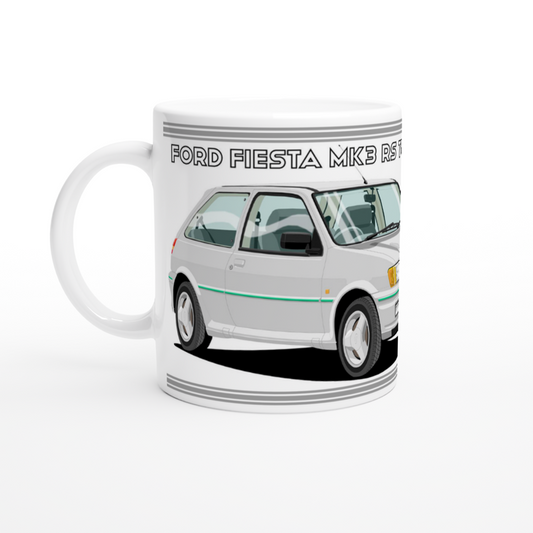 Ford Fiesta Mk3 RS Turbo in Silver Art Mug