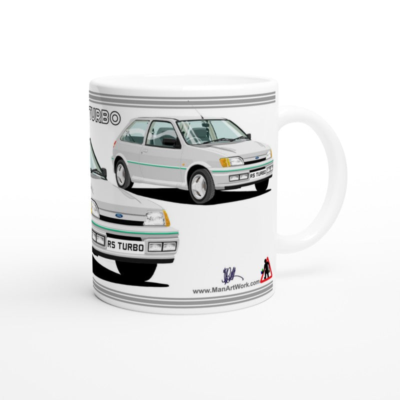 Ford Fiesta Mk3 RS Turbo in Silver Art Mug