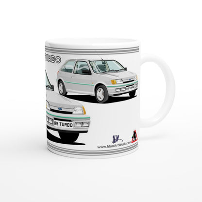 Ford Fiesta Mk3 RS Turbo in Silver Art Mug