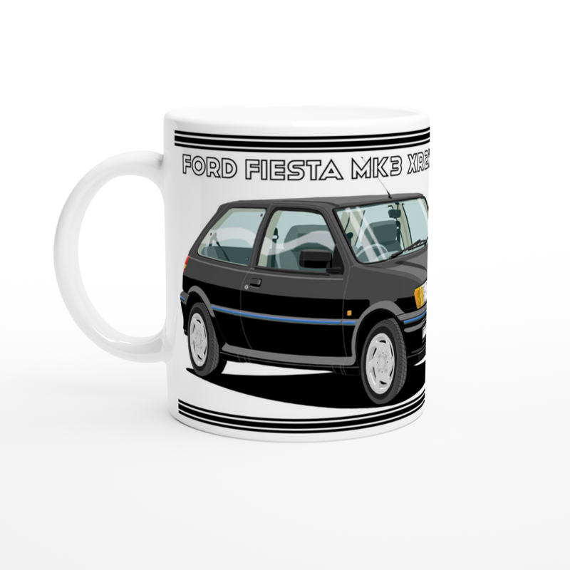 Ford Fiesta Mk3 XR2i in Black Art Mug