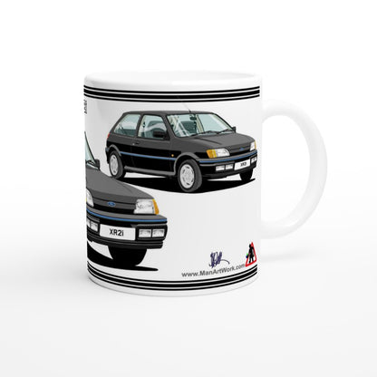 Ford Fiesta Mk3 XR2i in Black Art Mug