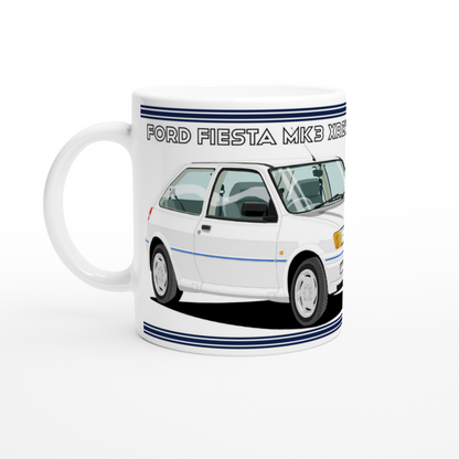 Ford Fiesta Mk3 XR2i in White Art Mug