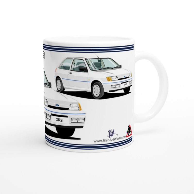 Ford Fiesta Mk3 XR2i in White Art Mug